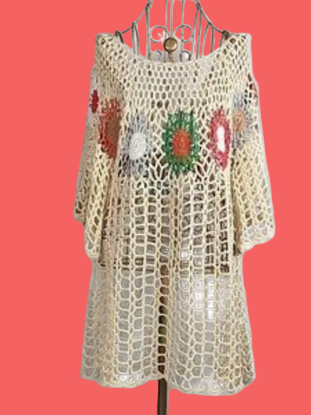 Boho Crocheted Tunic/Mini/Coverup